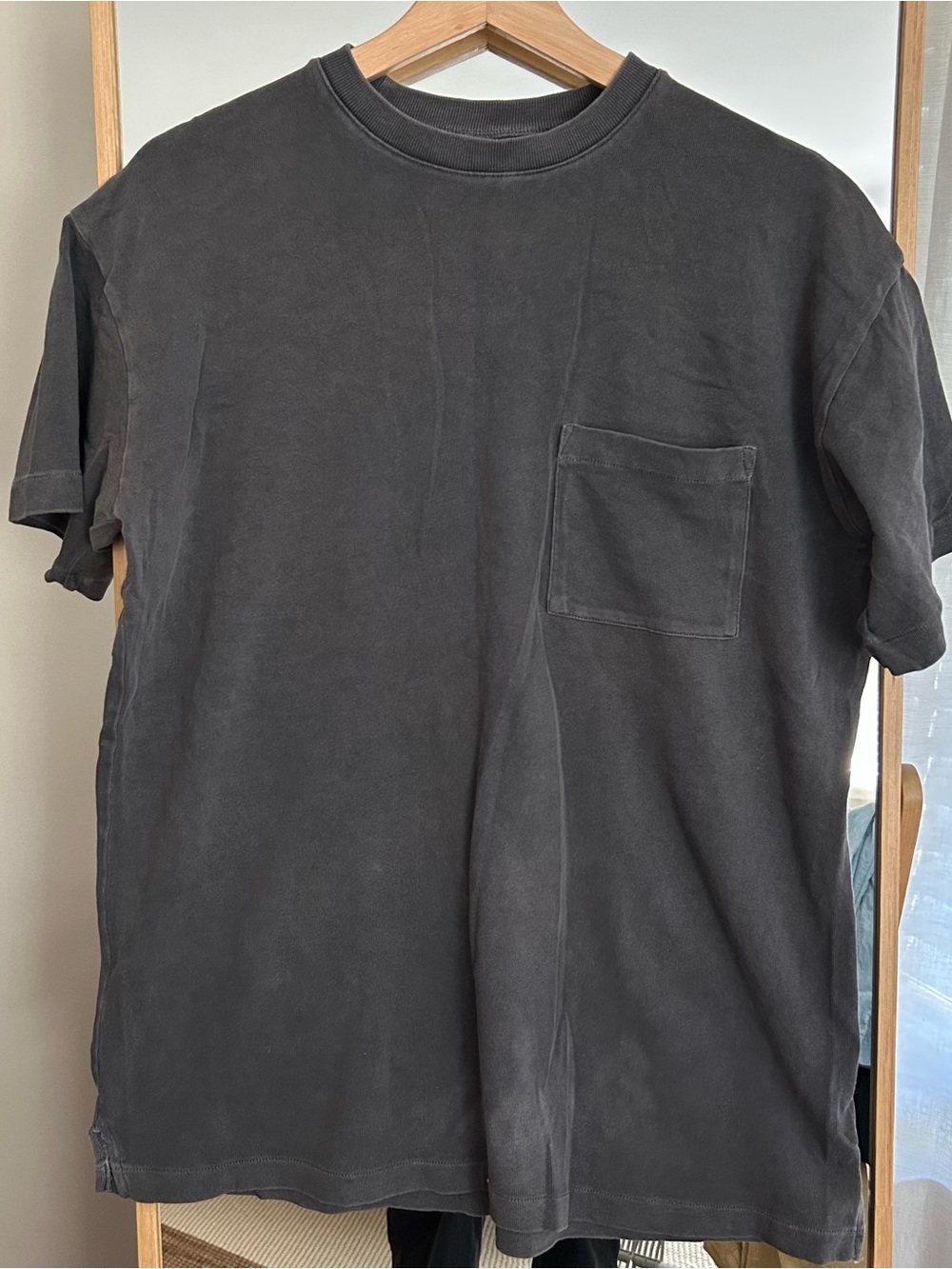 Madewell Oversized Charcoal Short‑Sleeve Pocket Tee